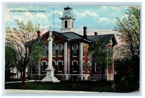 1911 Court House Building, Cresco Iowa IA Posted Antique Postcard