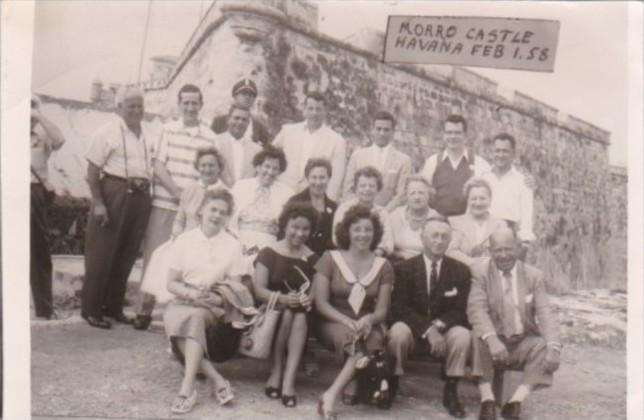 Cuba Havana Morro Castle Group Of Tourists Portrait 1 February 1958 Real Photo