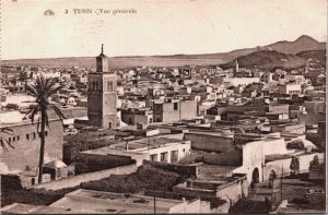 Tunisia Tunis Vue générale Vintage Postcard C219