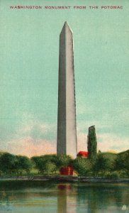 Vintage Postcard Washington Monument From The Potomac Washington DC