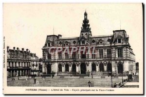 Old Postcard Poitiers L & # 39Hotel Town Main Facade of the square & # 39armes