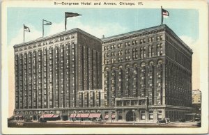 USA Congress Hotel and Annex Chicago Illinois Postcard 03.57