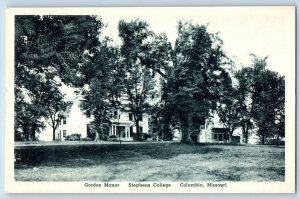 Columbia Missouri MO Postcard Gordon Manor Stephens College Trees Building c1940