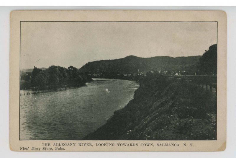 NY - Salamanca. The Allegheny River     (misspellings, creases)