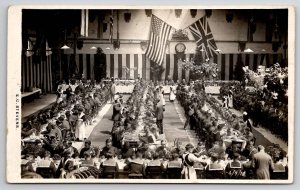 RPPC American & British Soldiers Dinner Bristol England EC Stevens Postcard J23