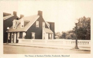 RPPC BARBARA FRITCHIE HOME FREDERICK MARYLAND REAL PHOTO POSTCARD (c.1930s)