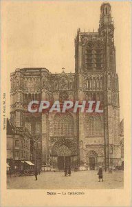 Old Postcard Sens La Cathedrale