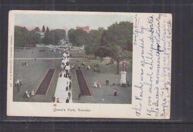 CANADA, TORONTO, QUEEN'S PARK, 1905 ppc., 2c. to GB.