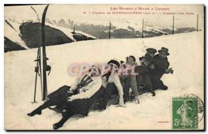 Old Postcard of Sports & # 39hiver Superbagneres Ski Tray Switching between &...