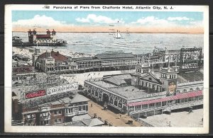 New Jersey, Atlantic City - Panorama of Piers From Chalfonte Hotel - [NJ-108]
