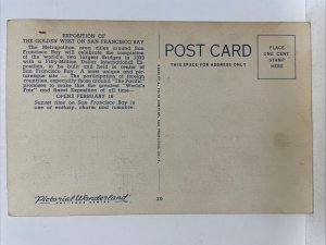 7A-H3032 Sunset on San Francisco Bay and Pacific Postcard