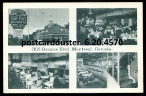 h3034-MONTREAL Quebec Postcard 1930s Ruby Foo's Restaurant Advertising. ...
