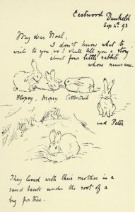 Beatrix Potter Victorian Letter of Peter Rabbit Book Postcard