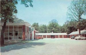 Ashland Virginia birds eye view Twin Oaks Motel entrance vintage pc Y15690