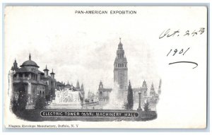 c1900 Electric Tower Machinery Hall Pan American Exposition New York NY Postcard