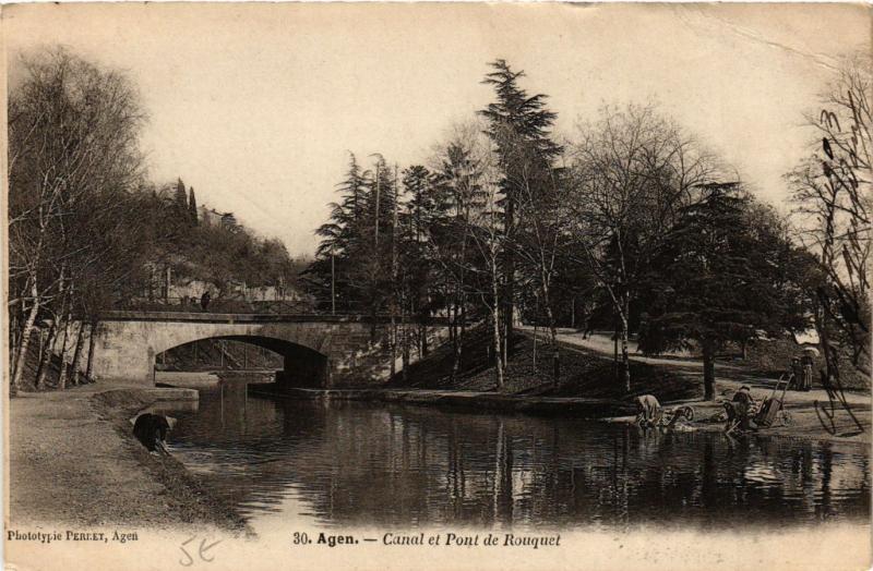 CPA AGEN - Canal et Pont de Rouquet (650707)