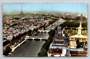 1963  En Avion Sur Paris  France     Postcard
