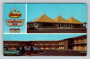 Altamont IL-Illinois Stuckey's Carriage Inn, Cars, Advertising Chrome Postcard
