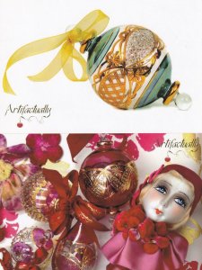 Artifactually Ornamental Glass Toy Doll 2x Advertising Postcard s