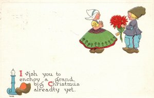 Vintage Postcard 1914 I Wish You Enjoy A Grand Big Christmas Already Greeting