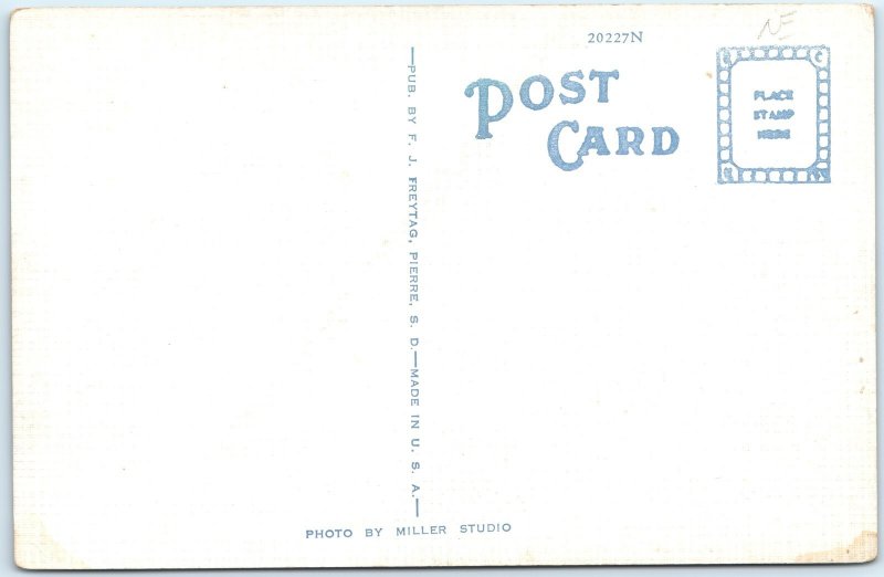 c1930s Pierre, SD Masonic Temple Lodge Linen PC Mason Freemasonry Fraternal A291