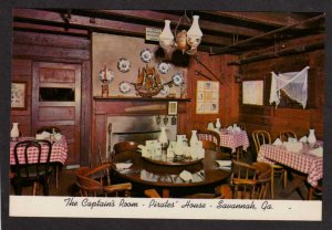 GA Captain's Room Pirates House Restaurant Savannah Georgia Postcard Pirates'