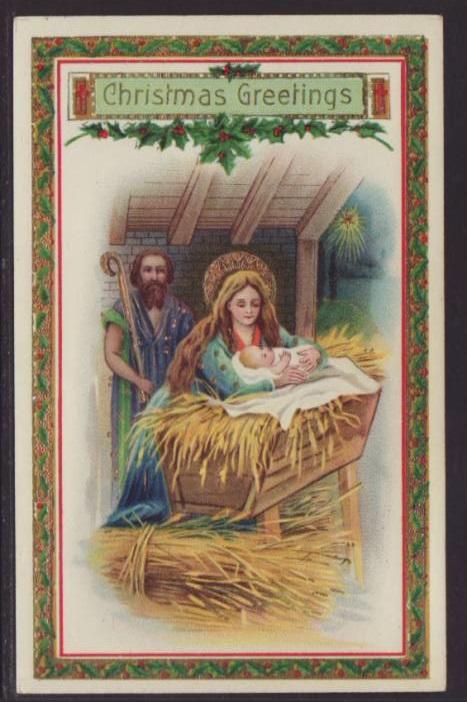 A Merry Christmas,Nativity Postcard 