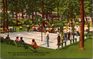 Linen Postcard The Shuffleboard Courts of Lakeside, Ohio