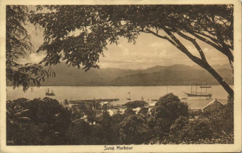 fiji islands, SUVA, Harbour Scene (1910s) Stamp, Stinson Studio 11