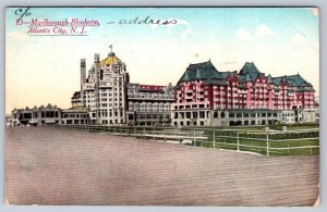 Marlborough-Blenheim Hotel And Boardwalk Atlantic City NJ, Antique 1912 Postcard