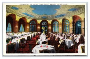 Copley Plaza Square Restaurant Boston Massachusetts MA UNP Linen Postcard H24