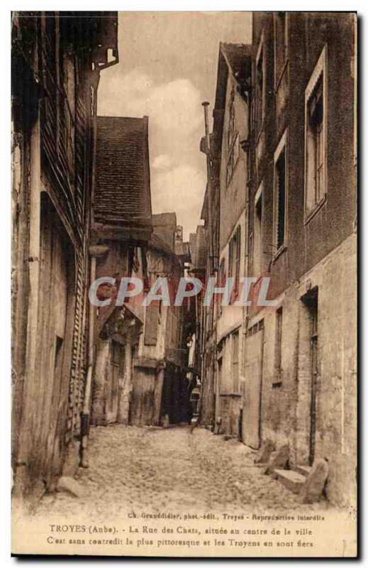 Troyes - La Rue des Chats situated in the center of the city - Old Postcard