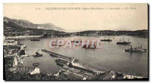 Postcard Old Maritines Alps Villefranche sur mer The bay boats