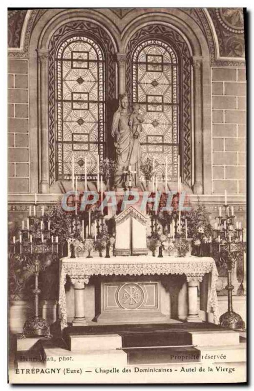 Old Postcard Etrepagny Dominican Altar Chapel of the Sacre Coeur