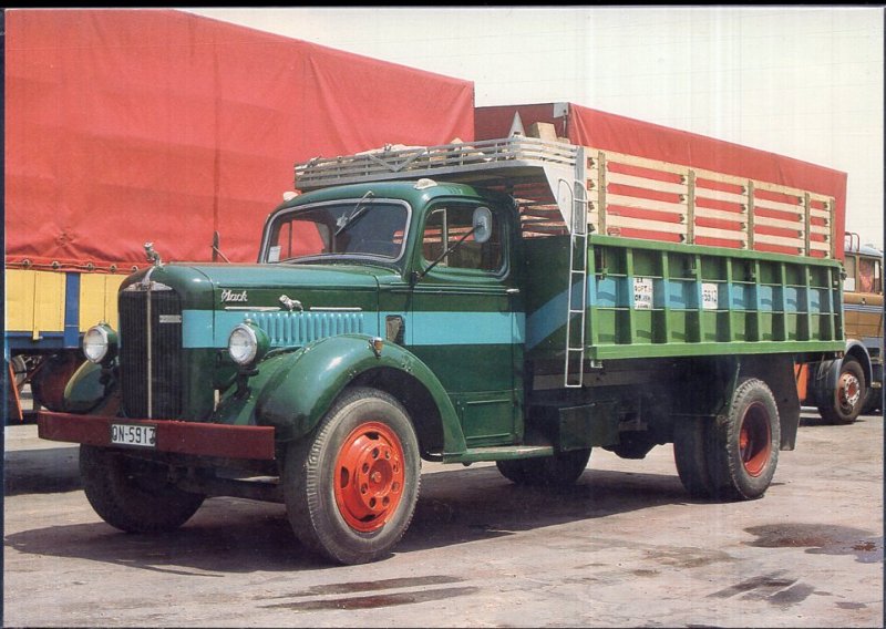 Vintage Trucks on Postcards GERMANY 1950 MACK A