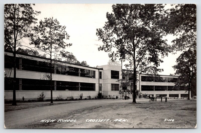 Crosset AR~Would You Like Teaching @ This Art Deco High School? RPPC 1957 PC 