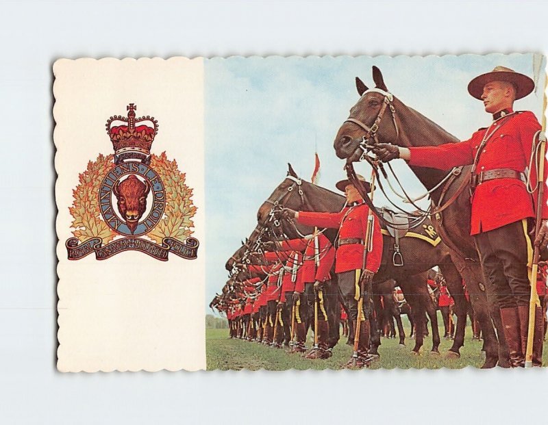 Postcard Royal Canadian Mounted Police in Dress Parade Uniforms Canada