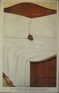 BLACK AMERICANA Little Boy in White Bed c1910 Postcard