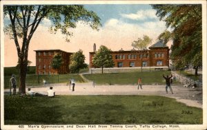 Medford Massachusetts Tufts College Dean Hall & Gym Baseball Vintage Postcard