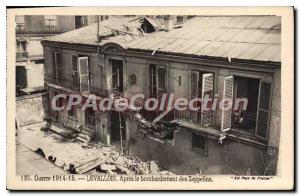 Postcard Old War 1914 15 Levallois After the bombing of Zeppelins