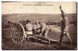 Old Postcard Army Camp Valdahon 75 battery
