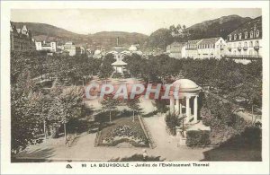 Old Postcard The Gardens of the institution bourboule Thermal