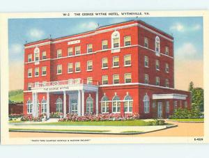 Unused Linen GEORGE WYTHE HOTEL Wytheville Virginia VA Q6915