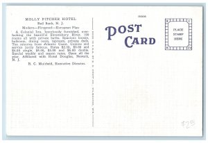Red Blank New Jersey NJ Postcard Molly Pitcher Hotel Exterior Scene c1940's