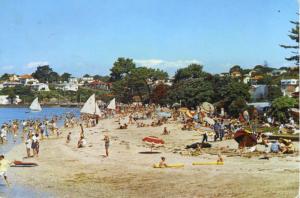 Mission Bay Auckland NZ New Zealand Beach Gladys Goodall Vintage Postcard D14