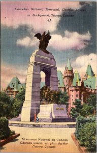 Canada Ottawa Canadian National Monument Chateau Laurier In Background