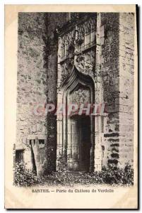 Postcard Old Gate Sarthe Chateau de Verdelle