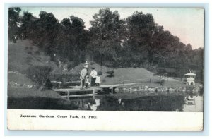 Japanese Gardens Como Park St. Paul 1910 North Liberty Indiana Antique Postcard 