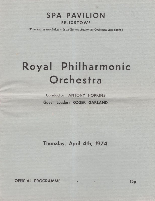 Erich Gruenberg David Strange Royal Philharmonic Orchestra Felixstowe Programme