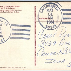 1984 Laurel, IA Post Office Cancel Postcard Town USPO Postal History A268